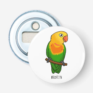 Cute lovebird cartoon parrot bottle opener