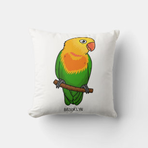 Cute lovebird cartoon parrot cushion