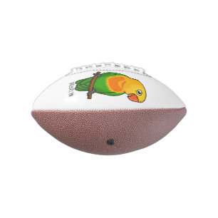 Cute lovebird cartoon parrot football