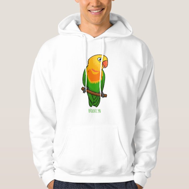 Cute lovebird cartoon parrot hoodie (Front)
