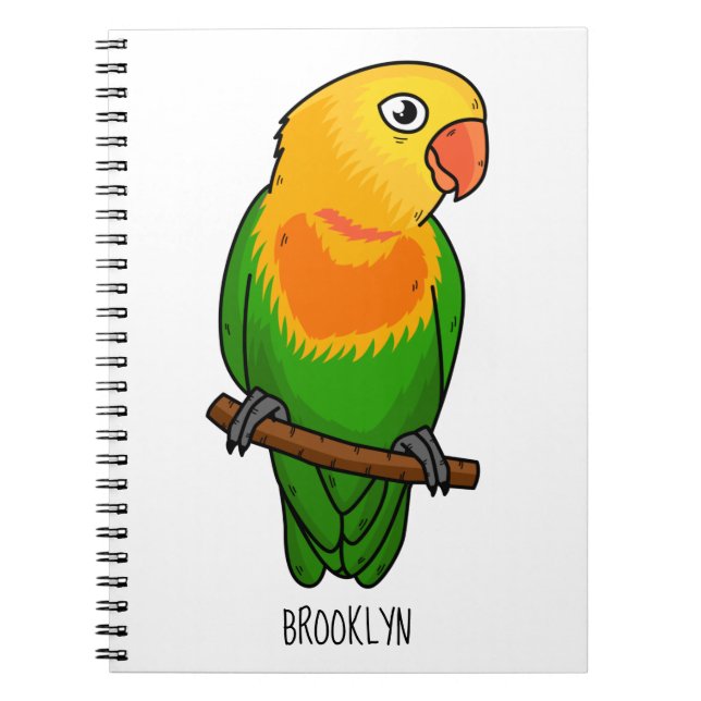 Cute lovebird cartoon parrot notebook (Front)