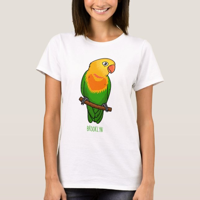 Cute lovebird cartoon parrot  T-Shirt (Front)