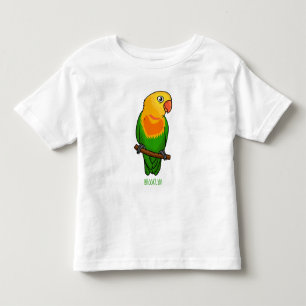 Cute lovebird cartoon parrot toddler T-Shirt