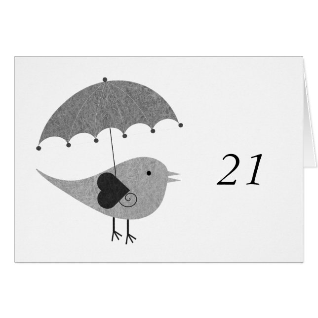 Cute Lovebird with Umbrella (Front Horizontal)