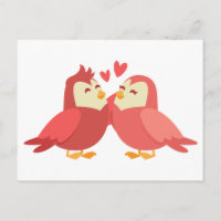 Cute Lovebirds Red Burgundy Wedding Love Bridal