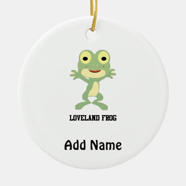 Cute Loveland Frog Ceramic Ornament (Front)