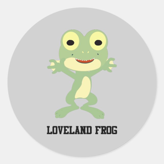 Cute Loveland Frog Classic Round Sticker (Front)