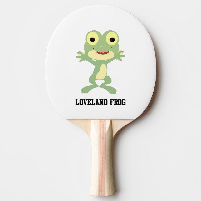 Cute Loveland Frog Ping Pong Paddle (Front)