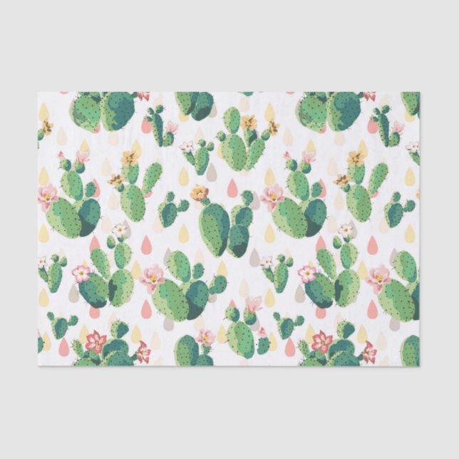 Cute Lovely Cactus Tissue Paper (Front)