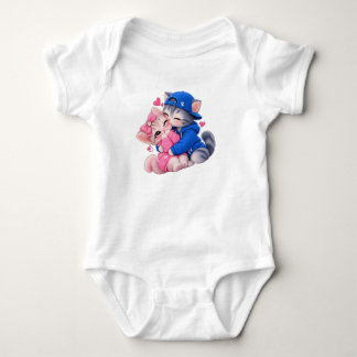 Cute Lovely Couple Cats Baby Bodysuit, Adorable Ka Bodysuit