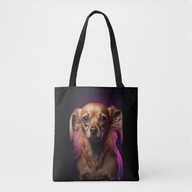Cute lovely dog in a two-sided tote bag (Front)