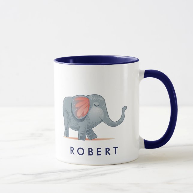 Cute lovely Elephant Personalised your name Mug (Right)