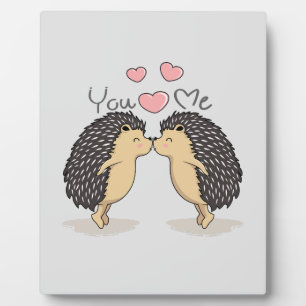       Cute Lovely Kissing Hedgehogs    Plaque