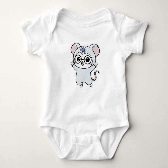 Cute lovely little mouse  baby bodysuit (Front)
