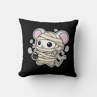 Cute lovely little mouse ready for Halloween  Cushion