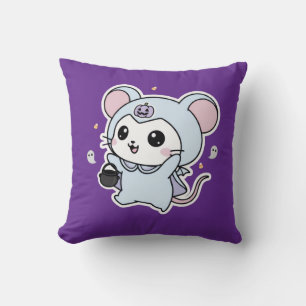 Cute lovely little mouse ready for Halloween  Cushion