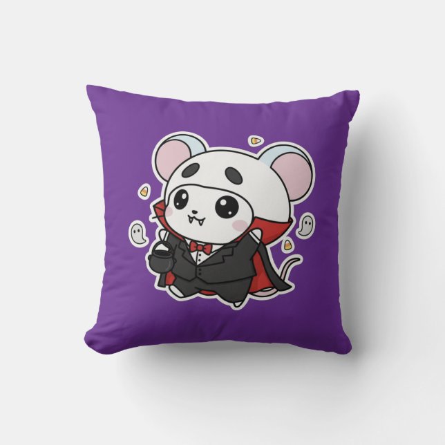 Cute lovely little mouse ready for Halloween  Cushion (Front)