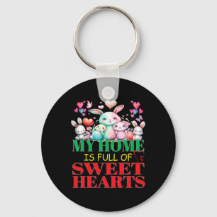 Cute Lovely My Home Is Full Of Sweet Hearts Valent Key Ring