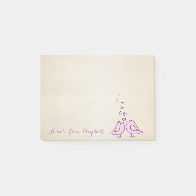 Cute Lovely  Stylish ,Birds In Love Post-it Notes (Front)