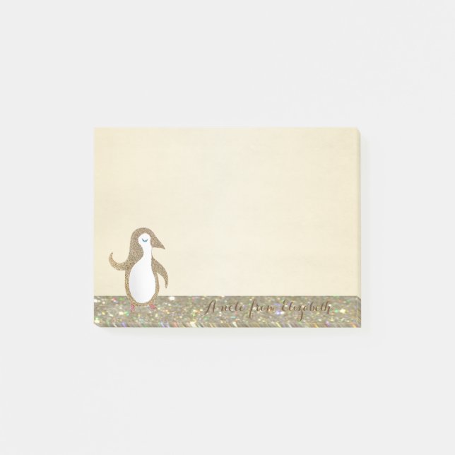 Cute Lovely  Stylish Elegant  ,Happy Penguine Post-it Notes (Front)