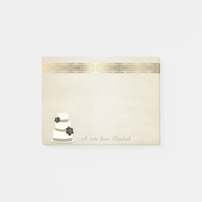 Cute Lovely  Stylish Elegant,Lace,Cake Post-it Notes (Front)
