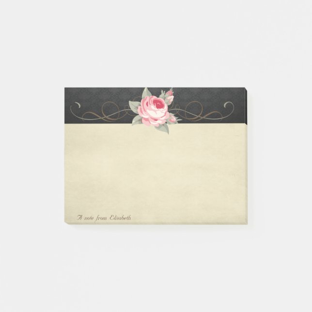 Cute Lovely  Stylish Elegant Rose Post-it Notes (Front)
