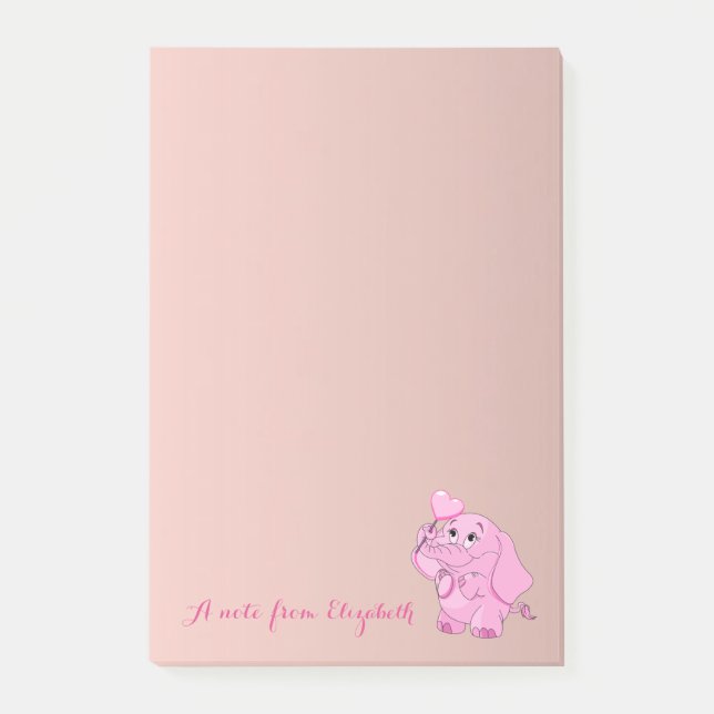 Cute Lovely  Stylish Girly ,Baby Elephant Post-it Notes (Front)