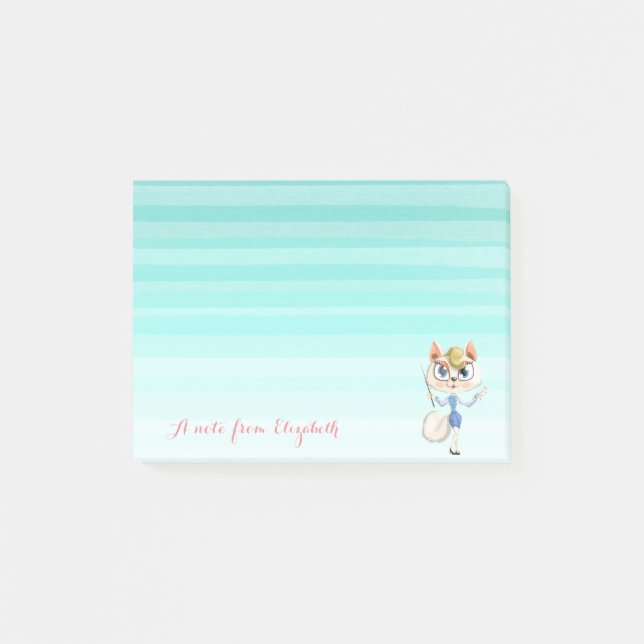 Cute Lovely  Stylish Girly , Kitty Post-it Notes (Front)