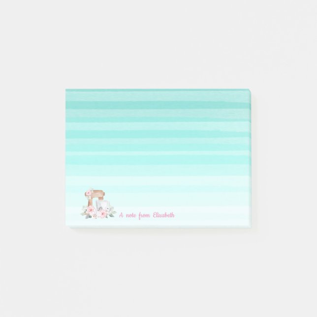 Cute Lovely  Stylish Girly Mixer Flowers Post-it Notes (Front)