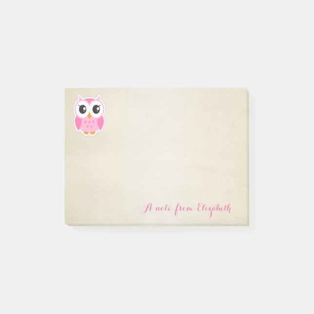 Cute Lovely  Stylish Girly  ,Owl Post-it Notes (Front)