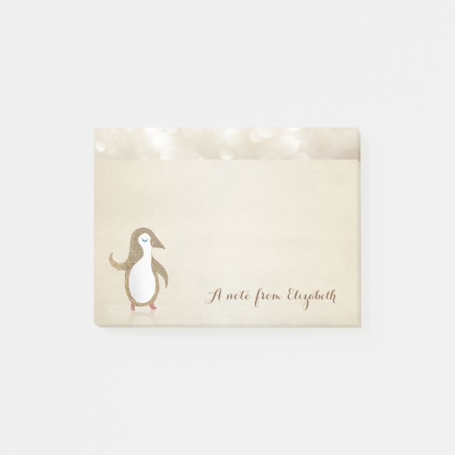 Cute Lovely  Stylish ,Happy Penguine Post-it Notes (Front)
