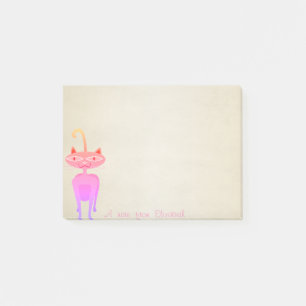 Cute Lovely Stylish , Pink Cat Post-it Notes