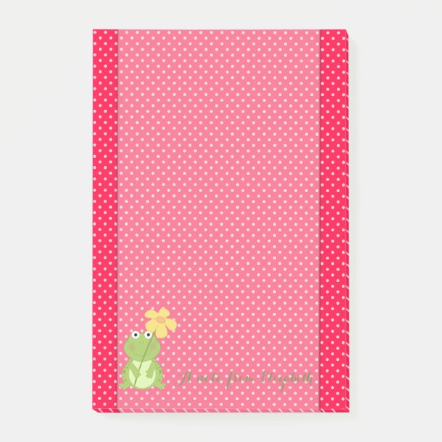 Cute Lovely  Stylish ,Polka Dots,Frog Post-it Notes (Front)