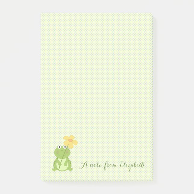 Cute Lovely  Stylish ,Polka Dots,Frog Post-it Notes (Front)