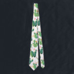 Cute Lovely Succulent Cactus Tie<br><div class="desc">A beautiful and cool seamless pattern featuring lovely green cactus leaves with pink flowers on a cute background. Add this colourful cute cactus design to your outdoor party beach theme decor. Get this cute trendy artistic hand drawn original unique design pattern for the tropical summer lover, nature lover and for...</div>