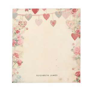  Cute Lovely Vintage Valentines Day Personised Notepad