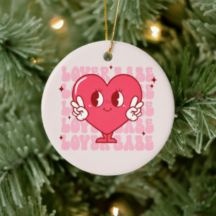 Cute Lover Babe Heart Ceramic Ornament