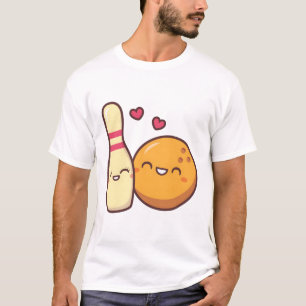 Cute Lovestruck Bowling Pin and Ball T-Shirt