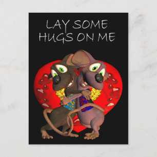 Cute loving Mice hug love mouse Postcard