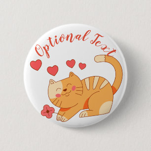 Cute Loving Orange Tabby Kitten 6 Cm Round Badge