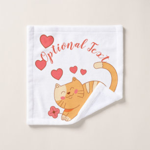 Cute Loving Orange Tabby Kitten Bath Towel Set
