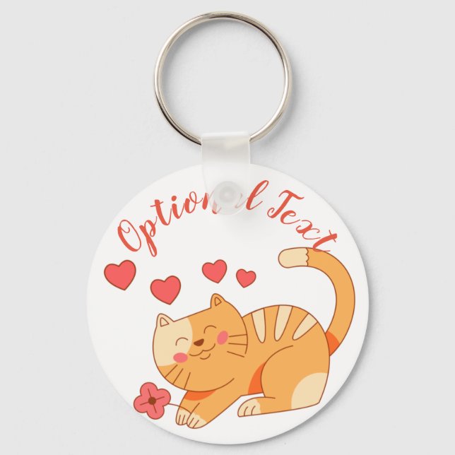 Cute Loving Orange Tabby Kitten   Key Ring (Front)