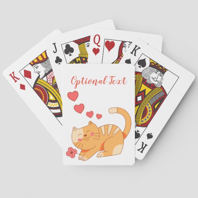 Cute Loving Orange Tabby Kitten  Playing Cards (Back)