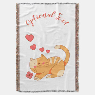 Cute Loving Orange Tabby Kitten Throw Blanket