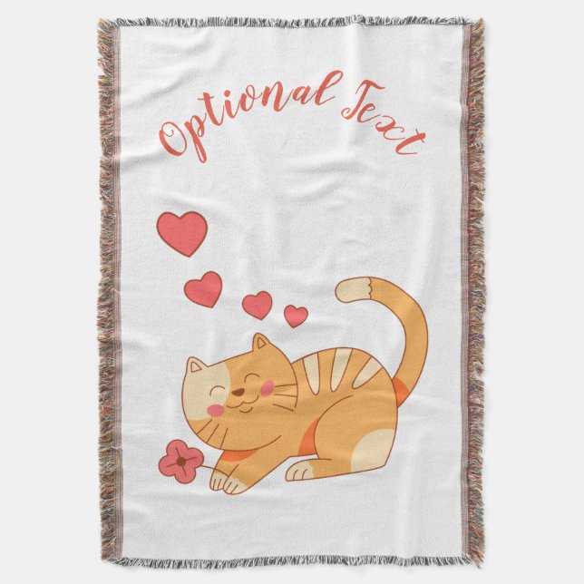Cute Loving Orange Tabby Kitten   Throw Blanket (Front Vertical)