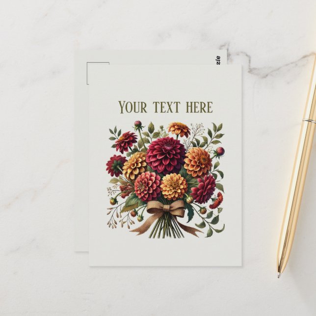 Cute  lower lovers customisable  postcard (Front/Back In Situ)