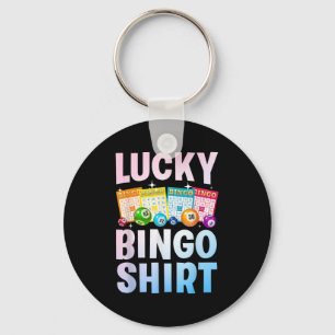Cute Lucky Bingo Art For Men Women Game Player Bin Key Ring