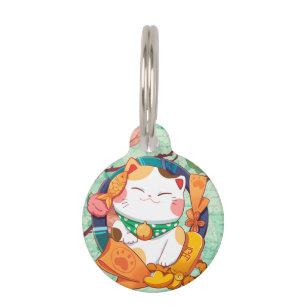 Cute Lucky Cat Pet Tag