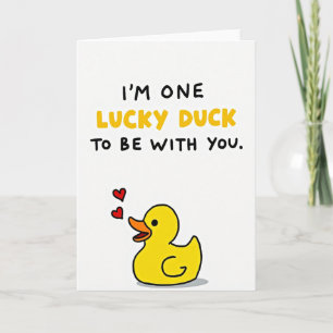 Cute Lucky Duck Love Card