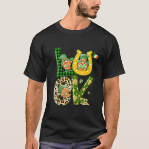 Cute Lucky Gnome Shamrock Happy St Patricks Day Fa T-Shirt